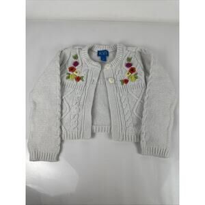 The Childrens Place Chunky Knit Floral Cardigan Size 4T